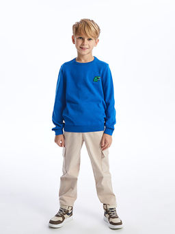 Bisiklet Yaka Nak??l? Uzun Kollu Erkek ?ocuk Triko Kazak