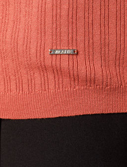 Джемпер Vilatte из вискозы с нейлоном терракотовый  фото 3