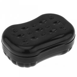 Мыльница дорожная пластмассовая "Фигурная" 11,5х7,5х6см, графитовый (Россия)