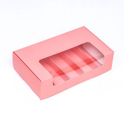 Коробка складная, под 5 эклеров розовый, 25×15×6.6 см