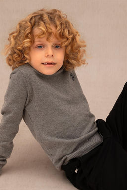 U. S. Polo Assn Серый меланжевый базовый свитер с круглым вырезом для мальчиков - U.s. polo assn фото 6