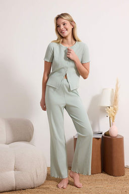 Mint %100 Pamuklu Baby Overloklu Fitilli H?rkal? Orme Pijama Tak?m? THMSS26PT00028 - Trendyolmilla фото 2