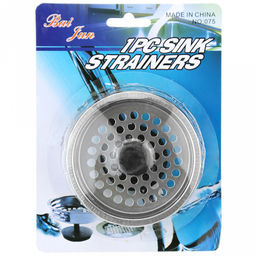 Пробка-сетка для раковины из нержавеющей стали д8см h3,5см, с ручкой Эконом в блистере (Китай) - Домашняя мода фото 4