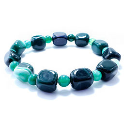 Браслет из камня Изумрудный агат - мощная защита от сглаза и порчи, оберегает и приумножает богатство