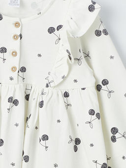 Bisiklet Yaka Uzun Kollu Desenli K?z Bebek Elbise - Waikiki фото 2