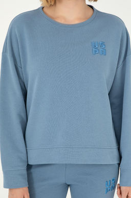 Женский темно-синий базовый свитшот - U.s. polo assn фото 6