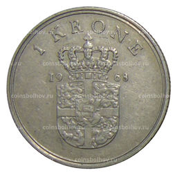 Монета 1 крона 1968 года Дания