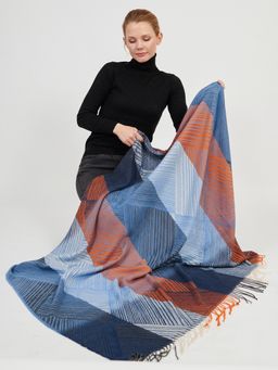 Большой  платок в стиле арт-деко в составе шерсть