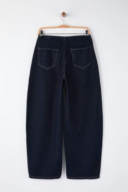 Trendyol Studio Koyu Mavi Bel Detayl? Yuksek Bel Baggy Jeans TWOAW26JE00243 - Trendyolmilla фото 7