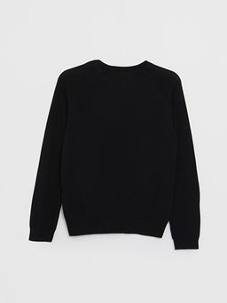 Bisiklet Yaka Desenli Uzun Kollu Erkek ?ocuk Triko Kazak - Waikiki фото 2