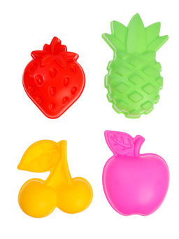 Набор 4 формочки Фрукты-ягоды (вишня, яблоко, ананас, клубника)