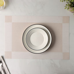 Цена за 2 шт. Салфетка сервировочная на стол Доляна «Шахматы», 45×30 см, бежевая