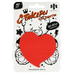 Стикеры для заметок бумажные, 80x80 мм, 50 шт., арт. 67832 / 25 ПЛЮШЕВЫЙ МИШКА. КРАСНЫЙ (материал: б