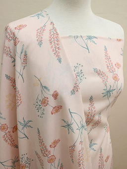 Штапель Луговой дуэт цв.нежно-розовый жемчуг, ш.1.45м, вискоза-100%, 100гр/м.кв - Купава фото 3