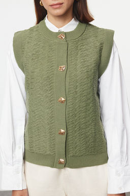 Mint Bisiklet Yaka Fitted Yelek TWOAW25YE00028