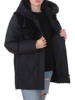 M-8800 BLACK Куртка зимняя стеганная женская (150 гр. холлофайбер)