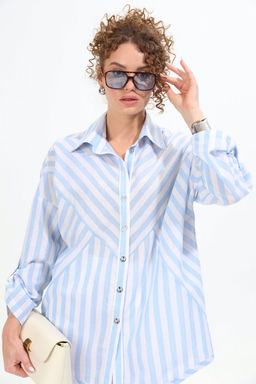 Костюм NIKVA н957-1 голубой и бело-голубые полосы  фото 3