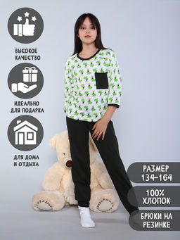 Пижама Василиса зеленый - Ладошки фото 2