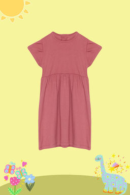 Gul Kurusu K?z Cocuk F?rf?rl? K?sa Kol Orme Elbise TKDSS24EL00009 - Trendyolmilla фото 3