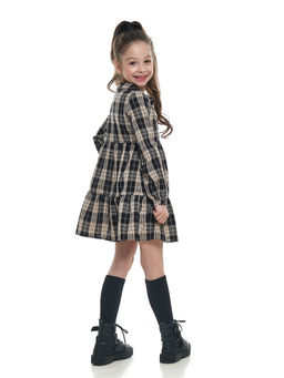 Платье в клетку UD 6831 беж-черн клетка - Mini maxi фото 2