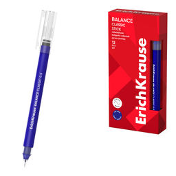Цена за 12 шт. Ручка-роллер ErichKrause Balance Stick Classic 0.5, цвет чернил синий (в коробке по 12 шт.)