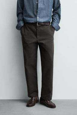 PANTAL?N STRAIGHT FIT ESTRUCTURA / Marr?n - Zara фото 10