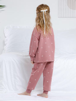 К 1581/темная пудра,бантики пижама дет