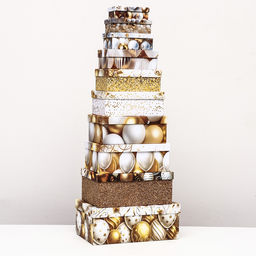 Набор коробок 10 в 1 С днём рождения!, золотой, 32,5 х 20 х 12,5 -12 х 7 х 4 см - UPAK LAND фото 3