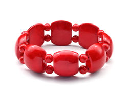 Браслет полукруг 21*17мм шарик из коралла (имитация)