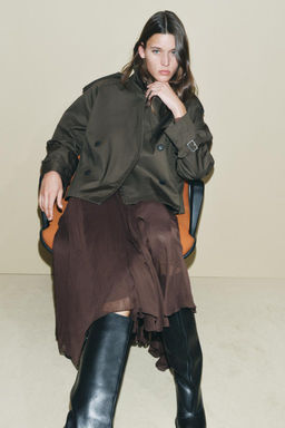 WATER-REPELLENT CROPPED TRENCH COAT ZW COLLECTION - Zara фото 10