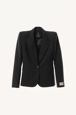 BLAZER ENTALLADA HOMBRERAS CON LANA WILLY CHAVARRIA X ZARA / Negro  фото 4