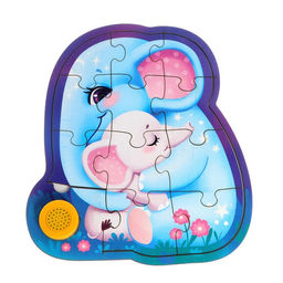 Пазл деревянный с чипом Слоники