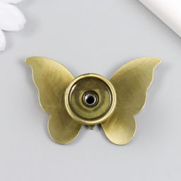 Ручка для шкатулки металл «Бабочка», стразы, бронза, 3.6×5.5×2.2 см