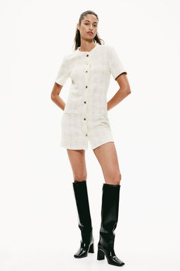 Vestido de punto texturizado con botones - H&m фото 3