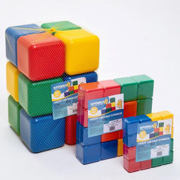 Кубики детские, пластиковые, цветные, 25 штук, 12×12 см