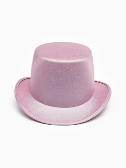 Карнавальная шляпа "Цилиндр" розовая с блёстками р-р 56-58