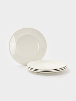 Тарелки Доляна White Label, набор 4 шт., d=22.5 см, фарфор, белые