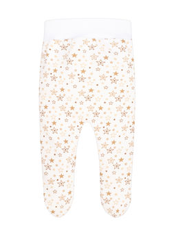 Ползунки короткие молочные принт бежевые звезды