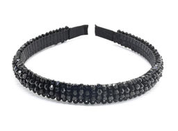 Ободок для волос с цирконом, цвет черный