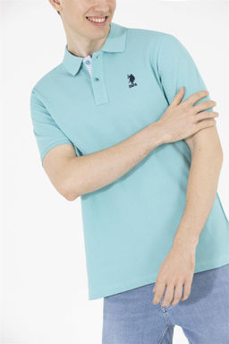 Мужская мятная футболка с воротником поло Basic - U.s. polo assn фото 13