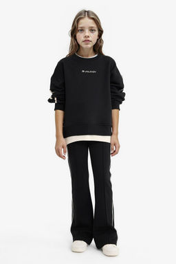Oversize Geni_ Kal_p Bisiklet Yaka Bask_l_ Sweatshirt K_z _ocuk - Defacto фото 5
