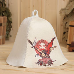 Шапка для бани За землю русскую! принт