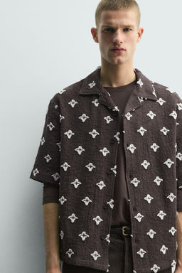 CAMISA JACQUARD TEXTURA / Marr?n / Topo - Zara фото 5