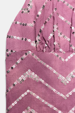 TOP HALTER ESTAMPADO LENTEJUELAS / Fucsia - Zara фото 8