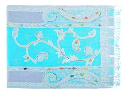 Палантин с вышивкой (шерсть 100%) № Тк903/72 - Ганг фото 2