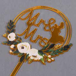 Топпер Mr & Mrs, круг, цвет золотой - Страна карнавалия фото 6