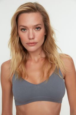 TRENDYOLMILLA Ekru Seamless/Dikissiz Ip Ask?l? Balensiz Kaps?z Bralette Orme Sutyen THMAW22SU0030 фото 19
