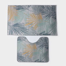 Коврики для ванной и туалета Доляна Тропики, 2 шт: 50?80 см, 40?50 см