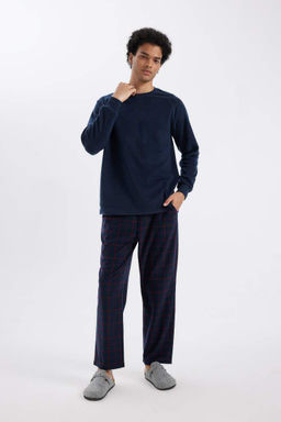 Regular Fit Polar Pijama Tak?m? Uzun Kollu Ust Desenli Uzun Alt - Defacto фото 2
