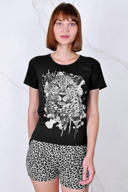 Арт. 285 Пижама с шортами 42-52 (6 шт) Цвет:верх-черный,низ-черный